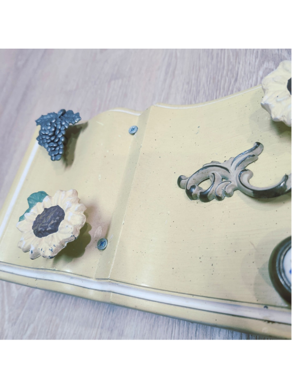 Handmade wall knob hook shelf repurposed drawer front - Picture 4 of 5